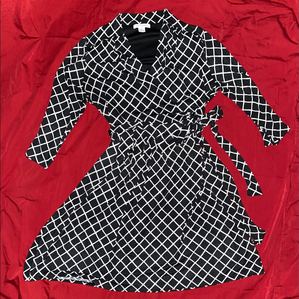 Liz Claiborne Geometric Faux Wrap Dress